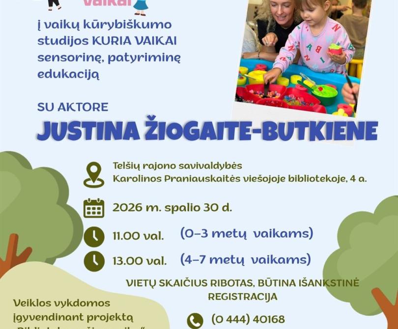 Kviečiame į sensorinę, patyriminę edukaciją
