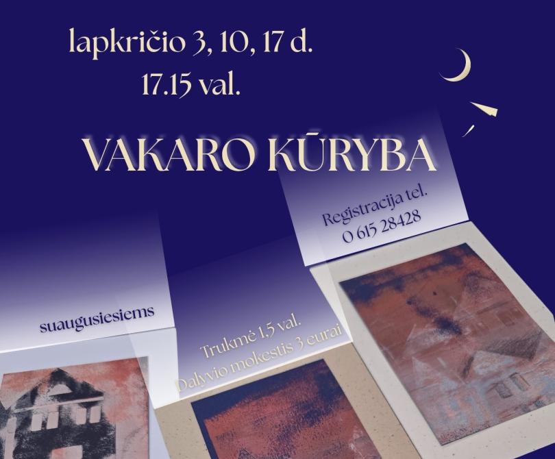 Kviečiame į dailės užsiėmimus lapkričio mėnesį