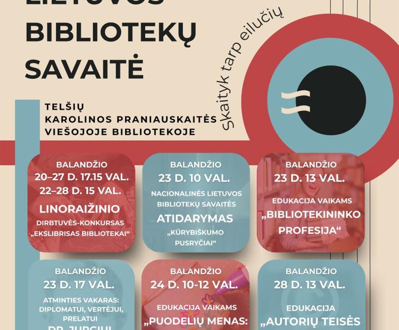„Skaityk tarp eilučių“: Nacionalinė Lietuvos bibliotekų savaitė 2026