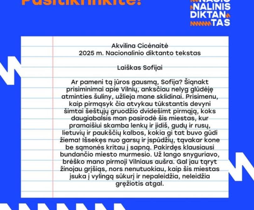 Rašėte Nacionalinį diktantą? Pasitikrinkite!