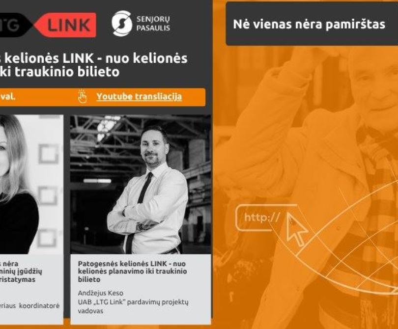 Nuotolinė paskaita „Patogesnės kelionės LINK: nuo kelionės planavimo iki traukinio bilieto“