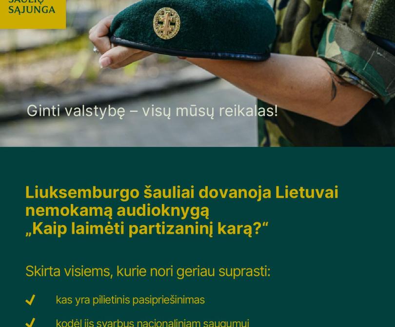 Liuksemburgo šauliai dovanoja Lietuvai nemokamą audioknygą!