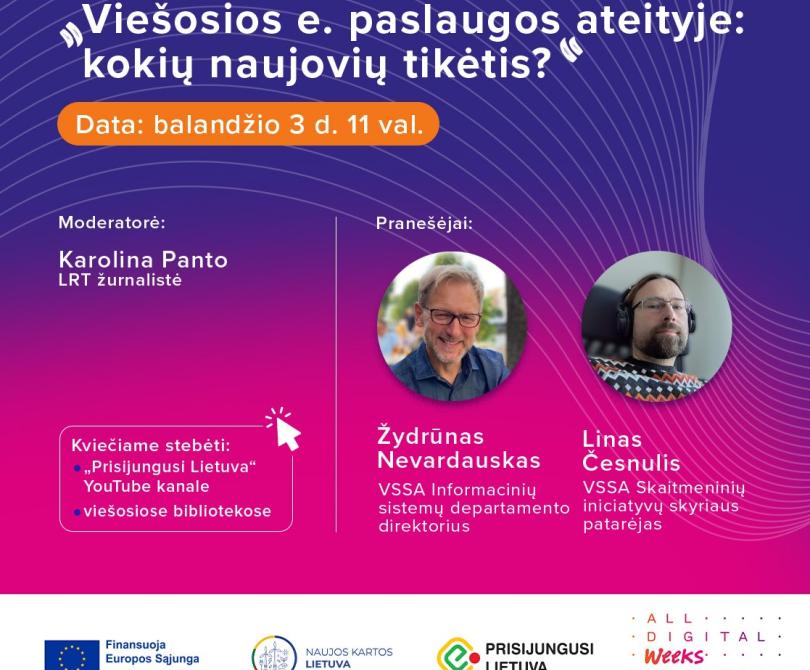 Tiesioginė transliacija „Viešosios e. paslaugos ateityje: kokių naujovių tikėtis?“