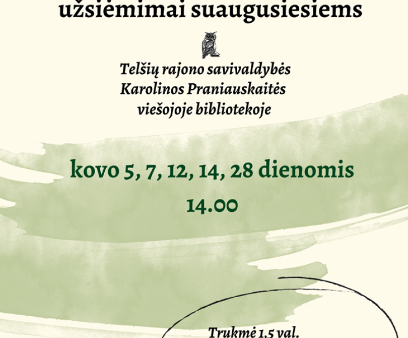 Dailės raiškos užsiėmimai kovo mėnesį