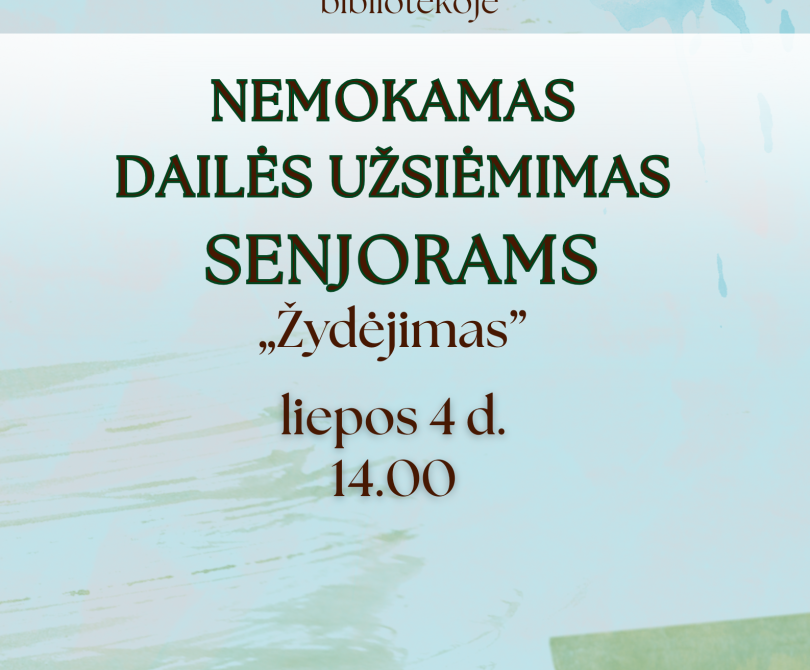 Nemokamas dailės užsiėmimas senjorams