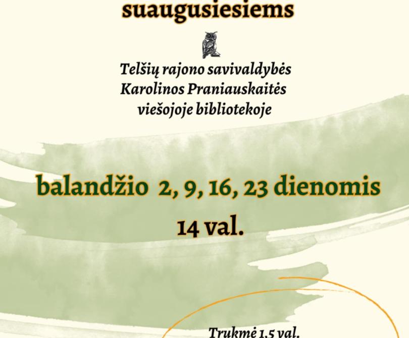 Dailės užsiėmimai balandžio mėnesį