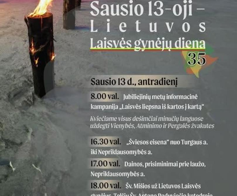 Minime 35-erių metų sukaktį nuo 1991-ųjų Sausio 13-osios įvykių