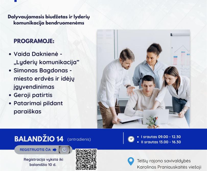Mokymai seniūnams, seniūnaičiams, bendruomenių atstovams, aktyviems gyventojams