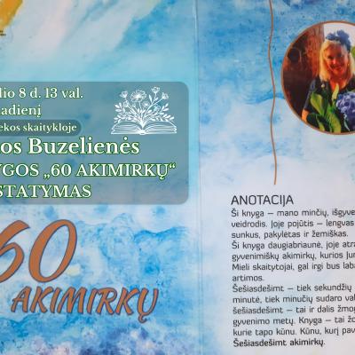 Linos Buzelienės knygos „60 akimirkų“ pristatymas