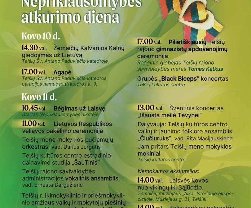 Šventiniai Kovo 11-osios renginiai Telšiuose