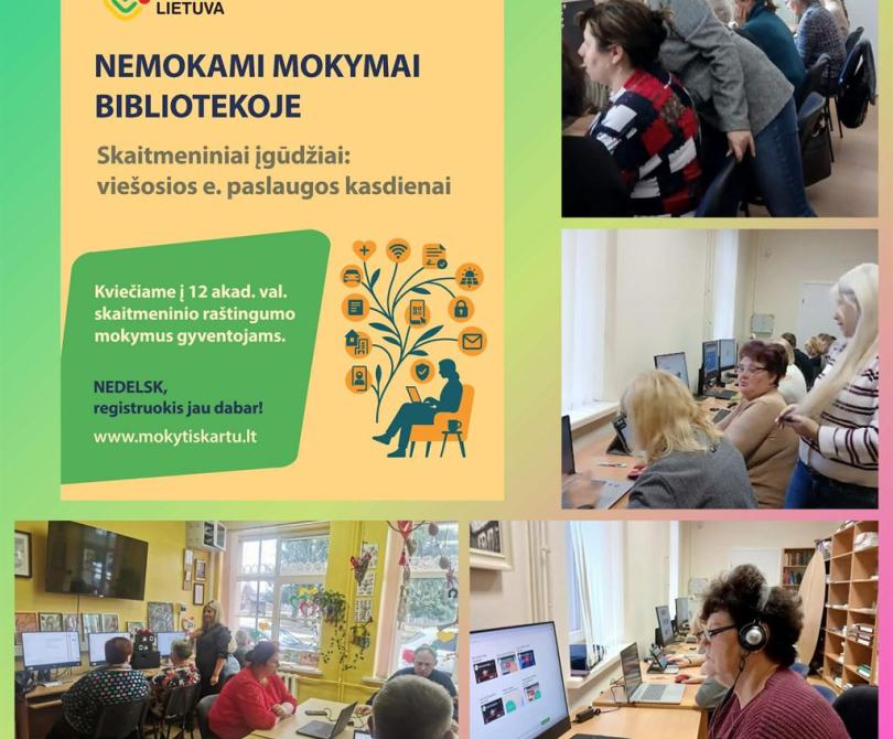 Rajono bibliotekose – nemokami mokymai