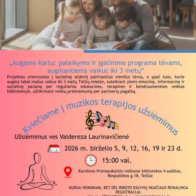 Muzikos terapijos užsiėmimai
