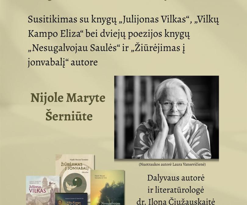 Susitikimas su knygų autore Nijole Maryte Šerniūte