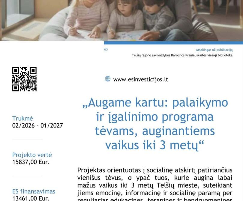 Biblioteka pradeda įgyvendinti projektą