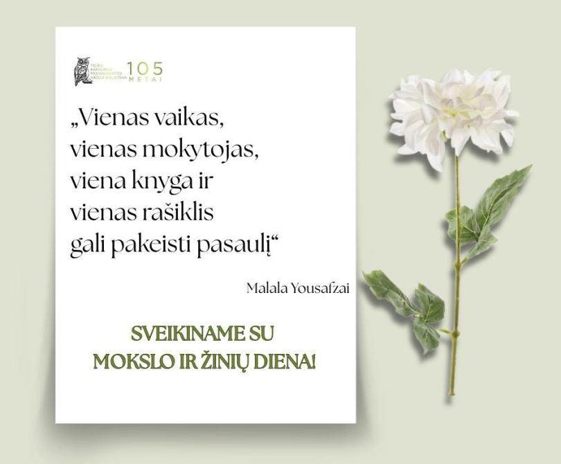 Sveikiname su Mokslo ir žinių diena! 