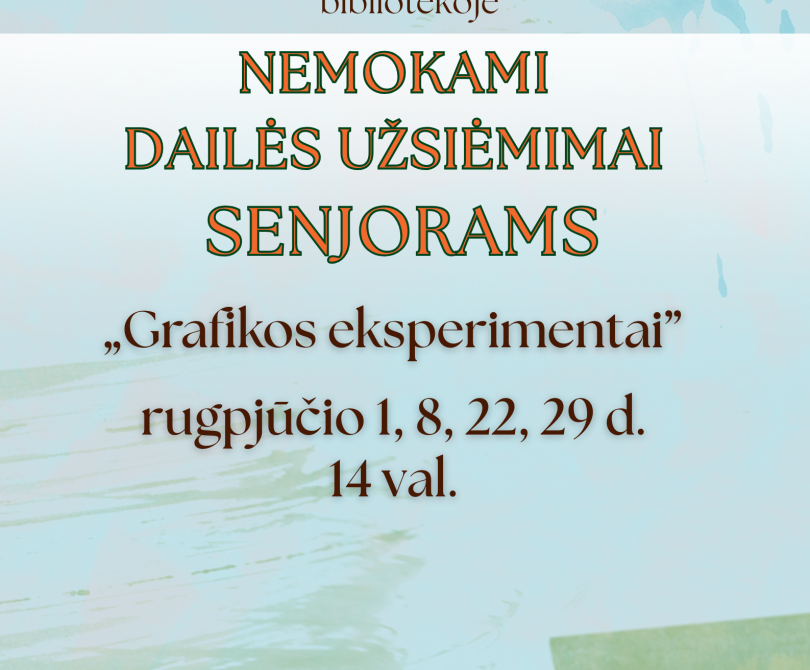 Nemokami dailės užsiėmimai senjorams
