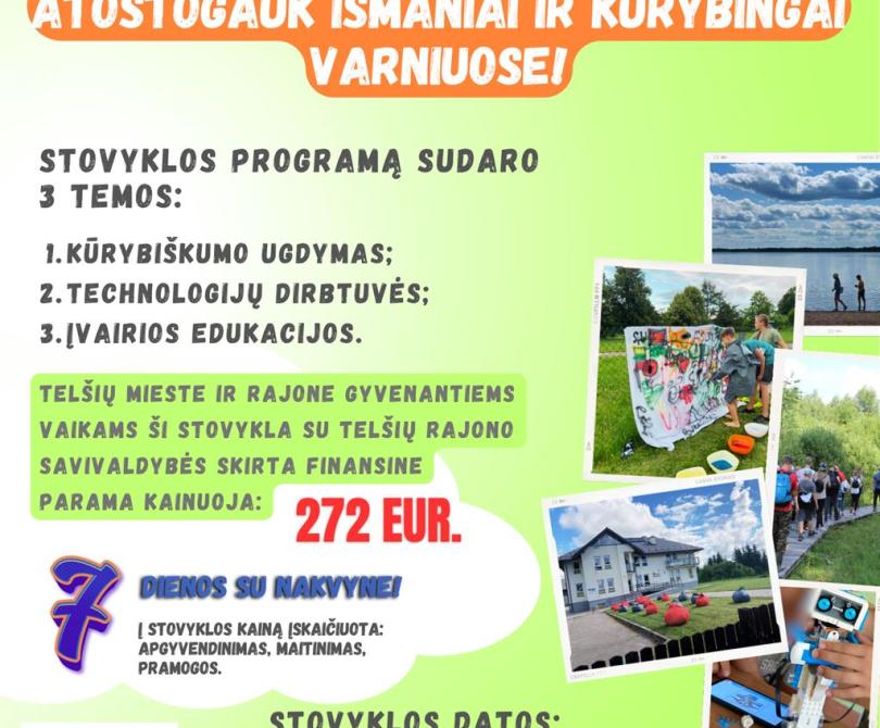 Vaikų vasaros stovykla Varniuose
