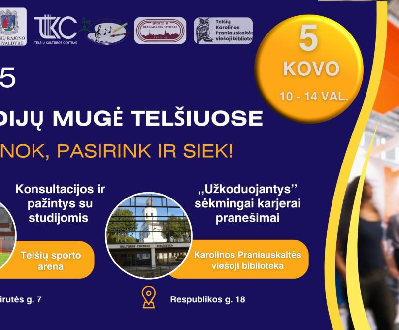 Studijų mugė Telšiuose 2025 „Sužinok, pasirink ir siek!“ 