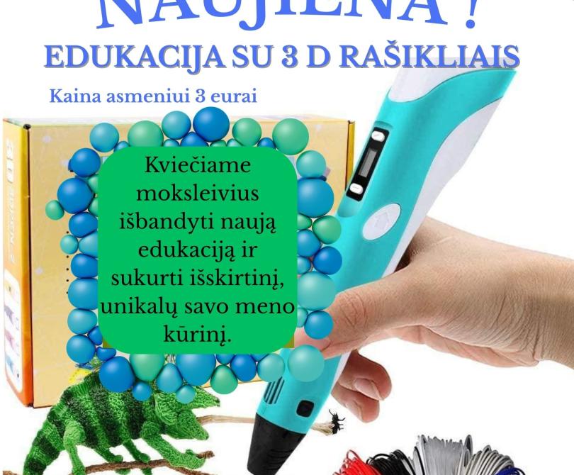 Edukacija su 3D rašikliais