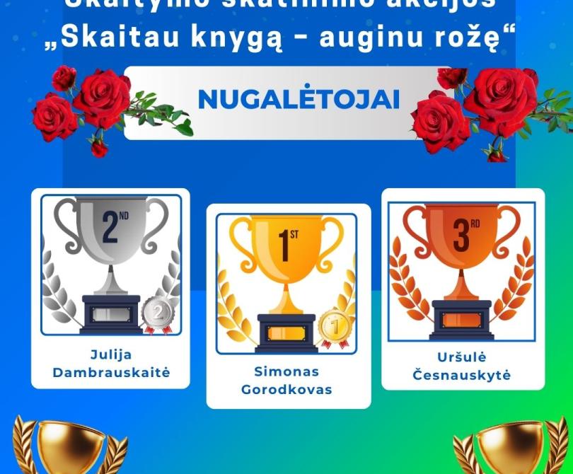 Baigėsi skaitymo skatinimo akcija „Skaitau knygą – auginu rožę“